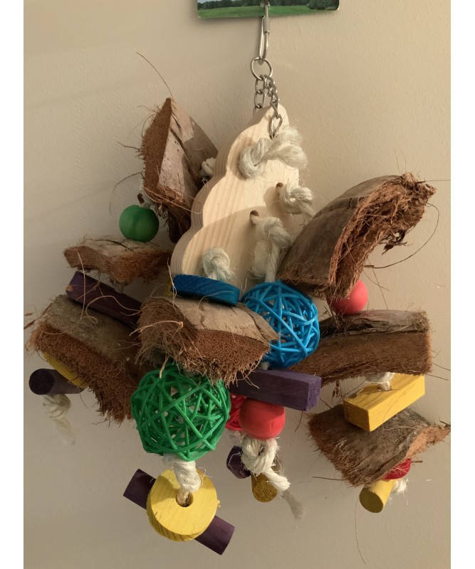 ParrotSupplies Coconut Chunky Monster Parrot Toy